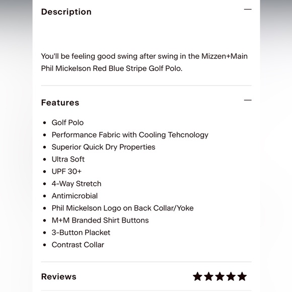 MIZZEN+MAIN Phil Mickelson Red Blue Stripe Golf Polo - Picture 4 of 9